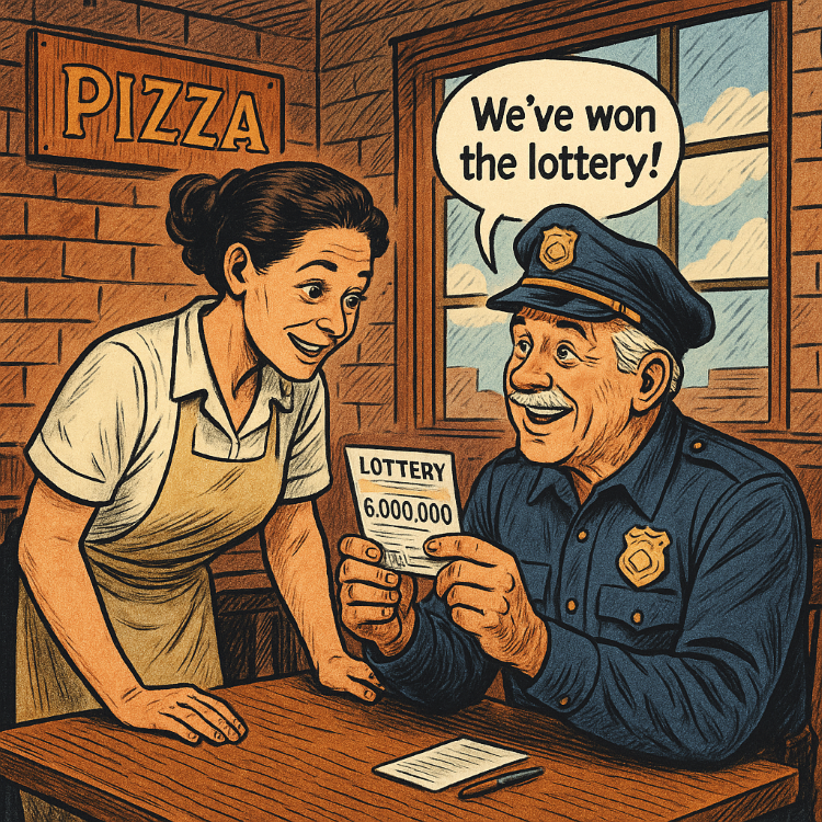 La increíble historia real del policía y la camarera que compartieron un premio de lotería