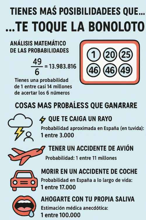 Tienes más posibilidades que te toque la bonoloto